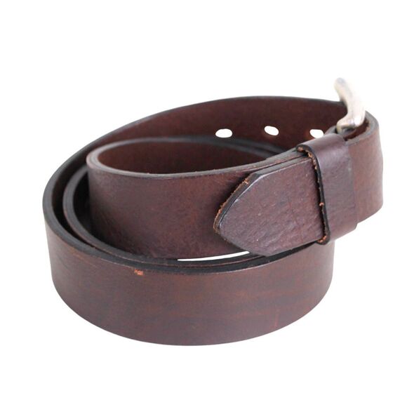 CLASSIC SADDLE BROWN REAL LEATHER 1 3/8"Wd CASUAL DRESS MEN'S BELT Sz 38/95 (X46 - Picture 5 of 13